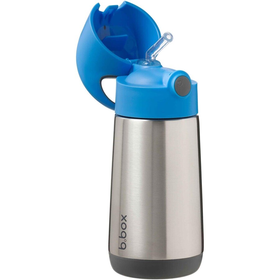 B. doos Drinkthermosfles met rietje blauw/grijs 350 ml