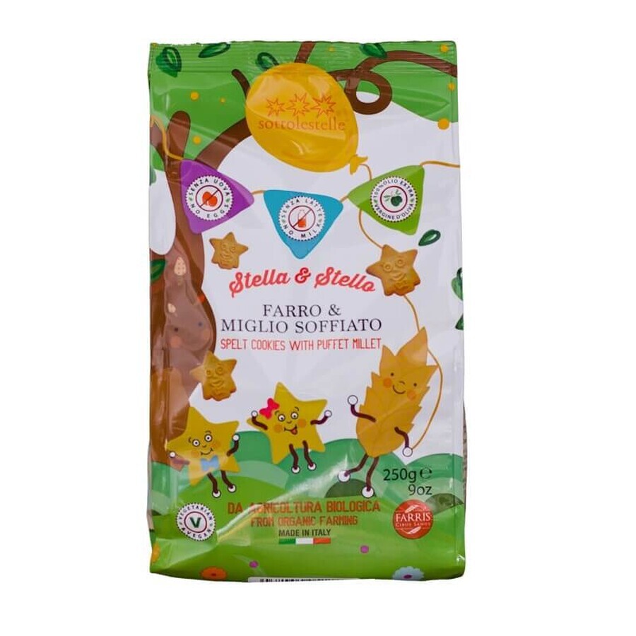 Vegane Kekse für Kinder mit Dinkel und Hirse Eco, 250 g, Sottolestelle