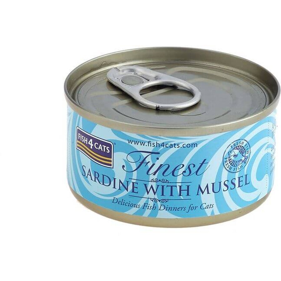 Fish4Cats Kattenvoer in blik Finest Sardines met mosselen 70 g