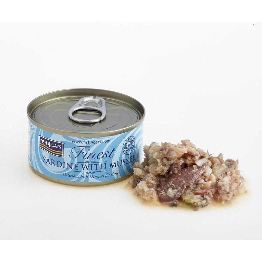 Fish4Cats Kattenvoer in blik Finest Sardines met mosselen 70 g