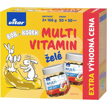 Vitar Kids Multivitaminen Bob en Bobek DUOPACK 2 x 50 stuks