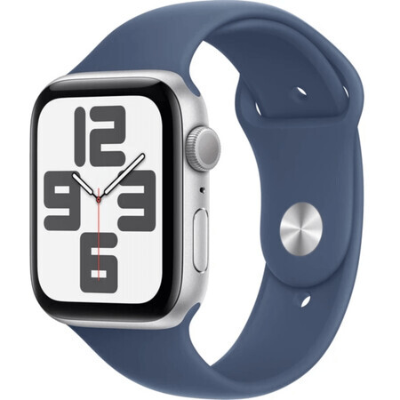 Apple Watch SE GPS 40mm Zilverkleurige aluminium behuizing met denim sportband - M/L