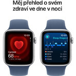 Apple Watch SE GPS 40mm Zilverkleurige aluminium behuizing met denim sportband - M/L