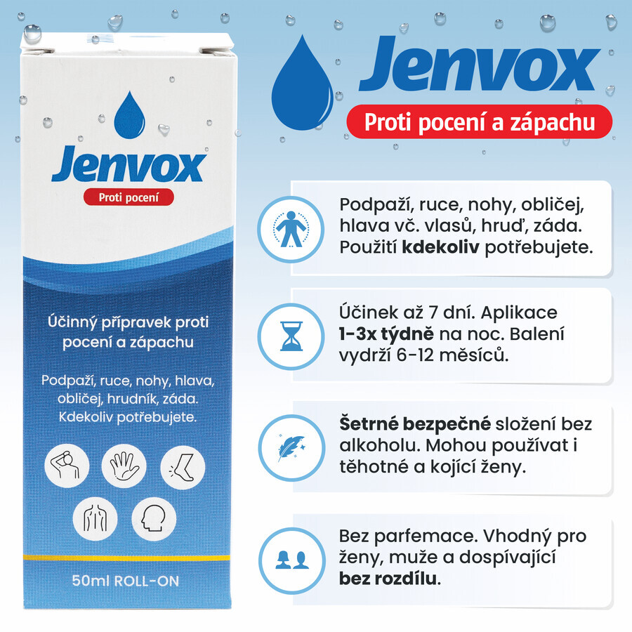 Jenvox anti-transpirant en anti-geur quick roll-on 50 ml