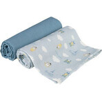 Canpol babies Muslin diapers Bonjour Paris, blue, 70x70 cm, 2 pieces