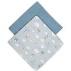 Canpol babies Muslin diapers Bonjour Paris, blue, 70x70 cm, 2 pieces