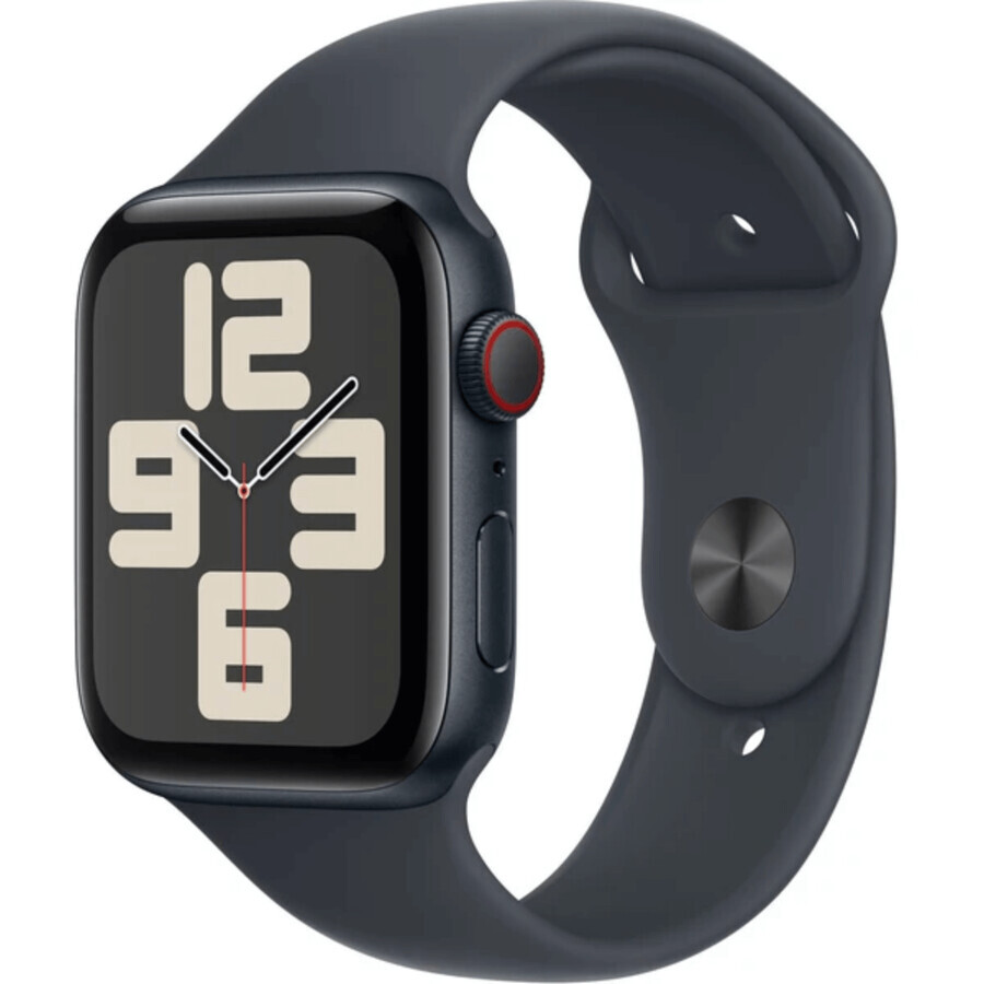 Apple Watch SE GPS + Cellular 40 mm kast van Midnight Aluminium met Midnight Sport Band - M/L