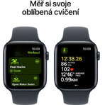 Apple Watch SE GPS + Cellular 40 mm kast van Midnight Aluminium met Midnight Sport Band - M/L