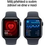 Apple Watch SE GPS + Cellular 40 mm kast van Midnight Aluminium met Midnight Sport Band - M/L