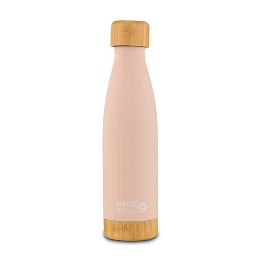 We care bamboe reis isolerende fles, roze, 500 ml, Nava