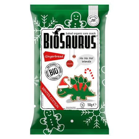 Eco-snacks met peperkoeksmaak, Winter Edition Biosaurus, 50 g, Mc Lloyd's