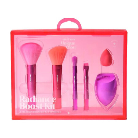 Pack Radiance Boost 4 pinceaux de maquillage + 2 éponges de maquillage Unique Glow, Beter