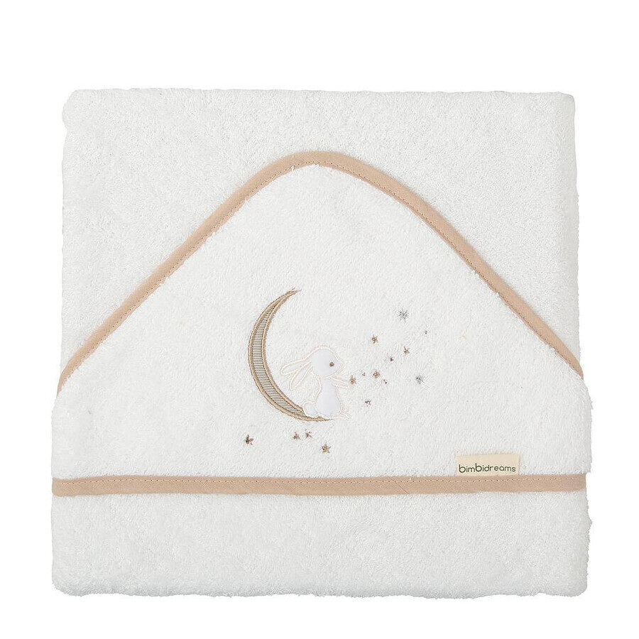 Serviette de bain avec capuchon, 100 x 100 cm, Moon White/Lino, Pirulos