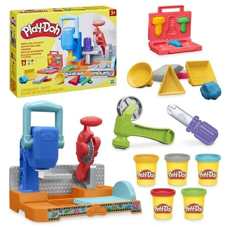 Play Doh Set di plastilina Play Doh Panchina per attrezzi, +3 anni, Play Doh