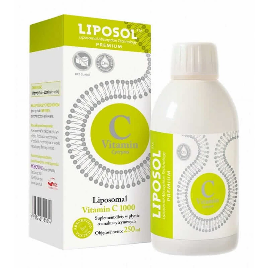 Liposol C 1000 Liposomale Vitamine C 1000 (gebufferd) 250 ml Citroen - Medicaline