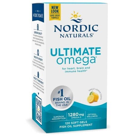 Ultimate Omega, 1280 mg, citroen, 120 capsules Nordic Naturals