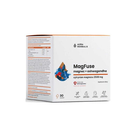 MagFuse - magnésium + ashwagandha - sachets 30 pièces Aura Herbals