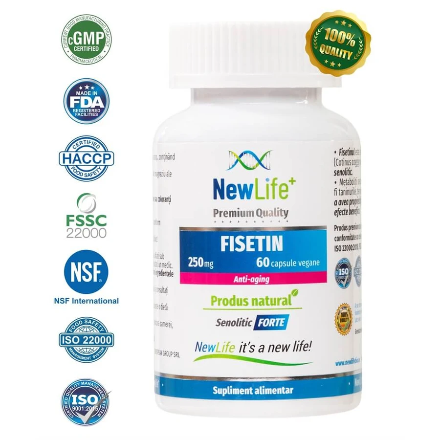 Fisetin, 250 mg, 60 cápsulas vegetales, NewLife+