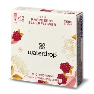 Waterdrop Microdrink Flair, hydratatieblokje met vitaminen, frambozen en vlierbloesem, 12 stuks