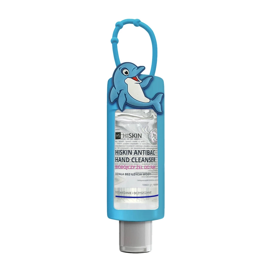 Hiskin, gel de manos antibacteriano, bayas, delfín, 75 ml