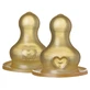 Slabbetjes, flessenspeen, rubber, rond, langzame doorstroming, vanaf de geboorte, 2 stuks