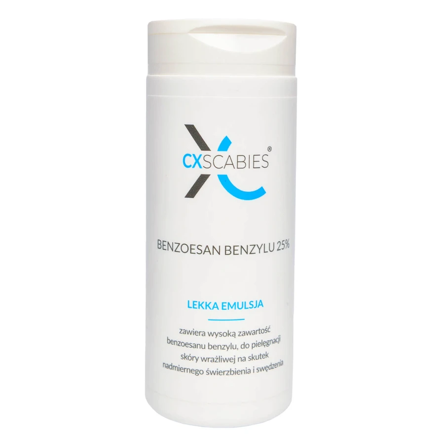 CxScabies Benzylbenzoaat 25%, lichte emulsie, voor schurft en jeukende huid, 100 ml
