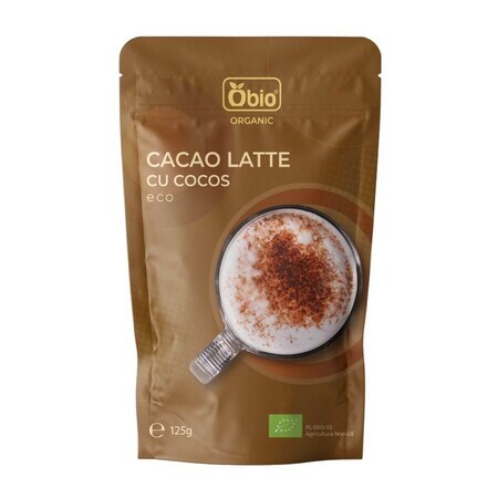 Cacao latté bio à la noix de coco, 125 g, Obio