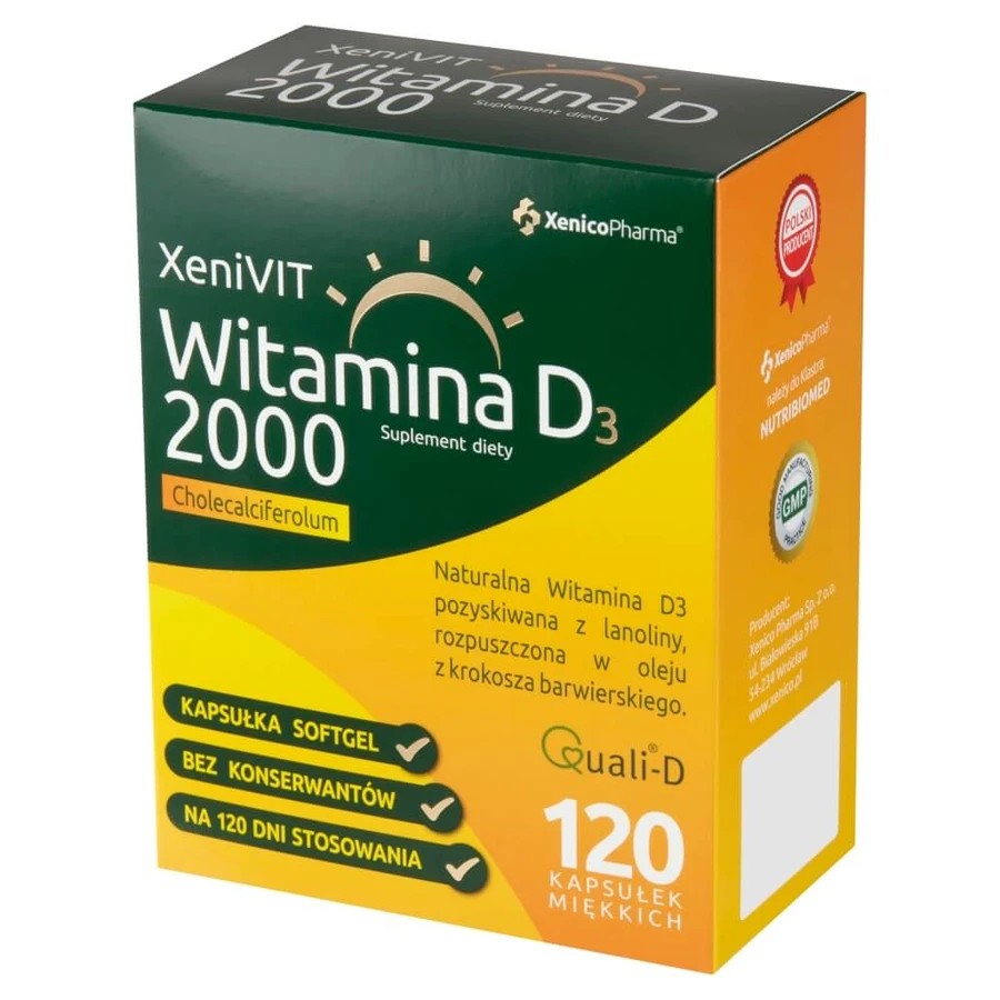 XeniVit Vitamin D3 2000, 120 Softgel-Kapseln