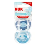 NUK Signature, chupete, silicona, anatómico, azul, 6-18 meses, 2 piezas