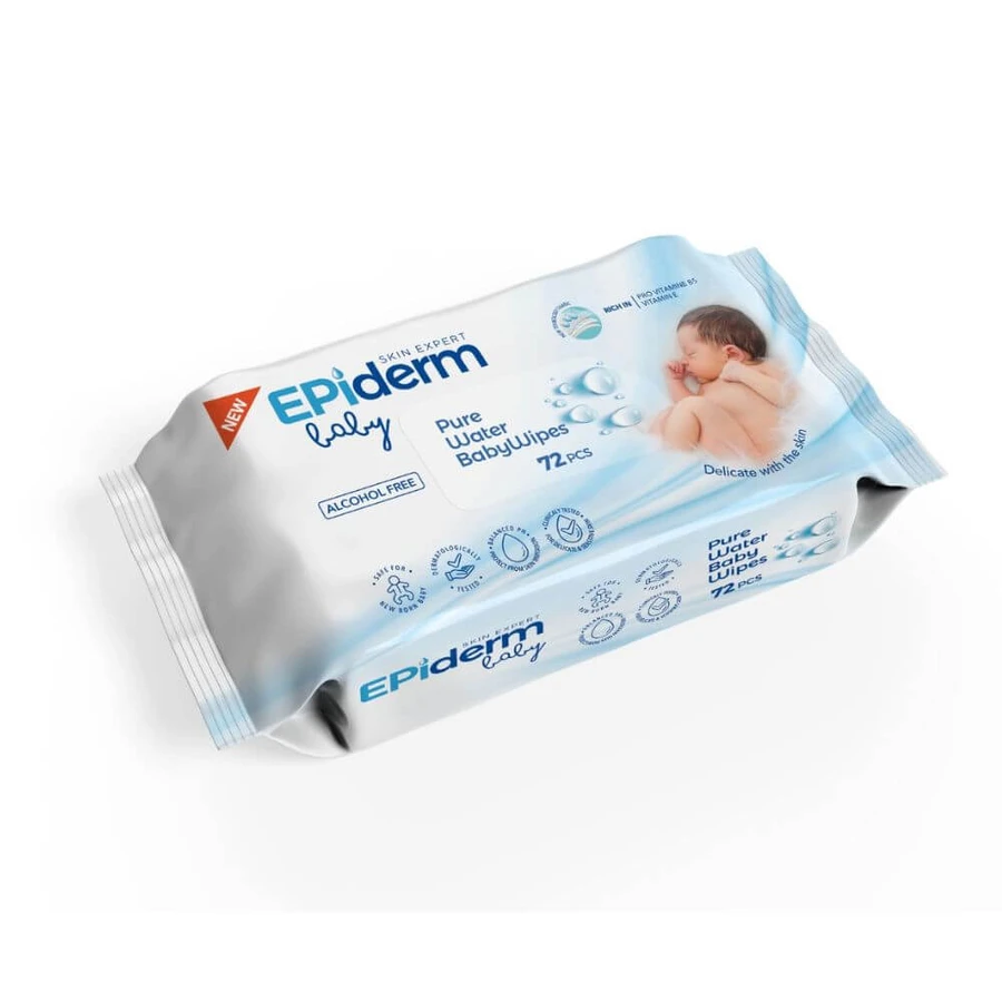 Puur Water babydoekjes, 72 stuks, Epiderm