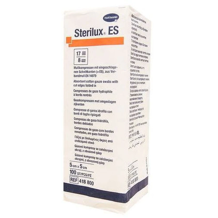 Hartmann Sterilux steriel kompres 5 cm x 5 cm 100 st