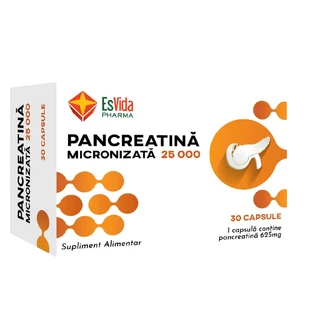 Mikronizowana pankreatyna 25000, 30 kapsułek, Esvida Pharma