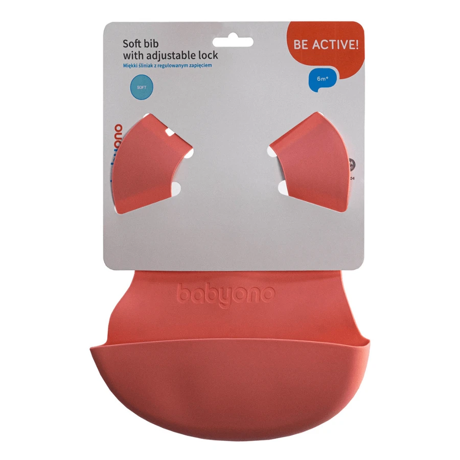 Barbe en caoutchouc souple et fin imperméable, 6 mois+, Rose, Babyono