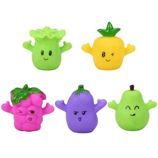 Set van 5 siliconen fruit- en groentepoppetjes, + 3 jaar, TL-33, AcSmart