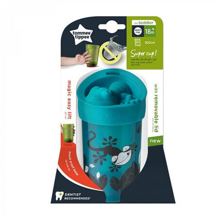 Green Lizard No Knock Grote Dekselbeker, 18 maanden+, 300 ml, Tommee Tippee