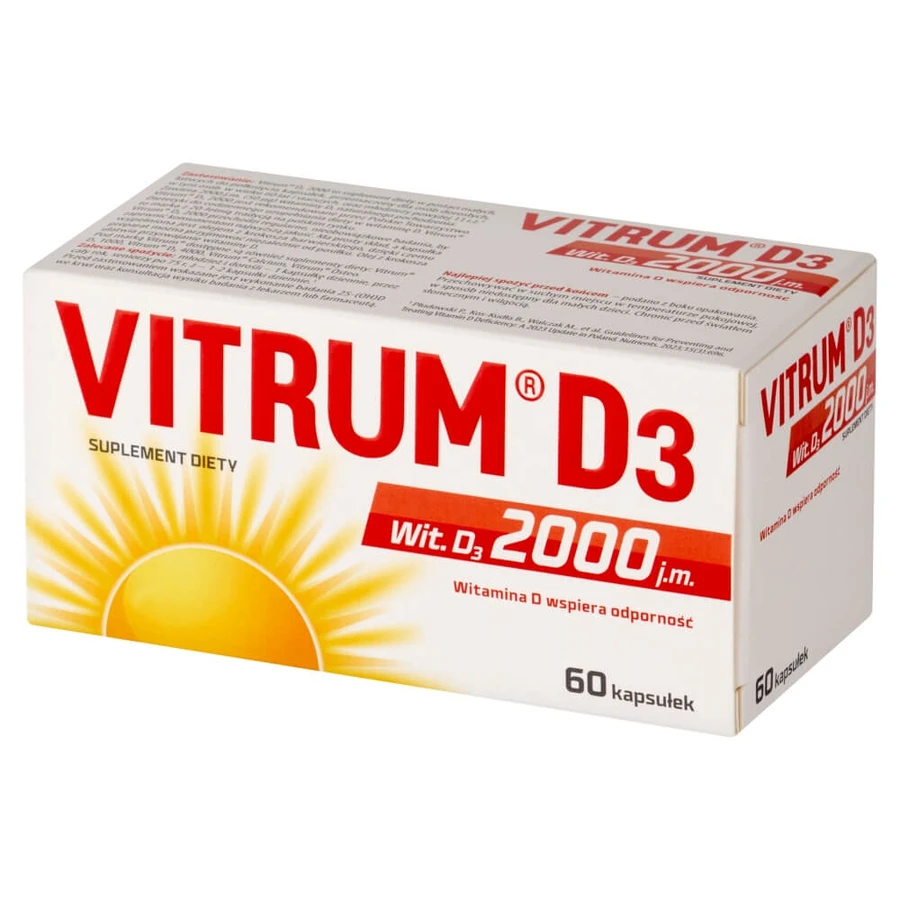Vitrum D3 Forte, vitamina D 2000 UI, 60 capsule