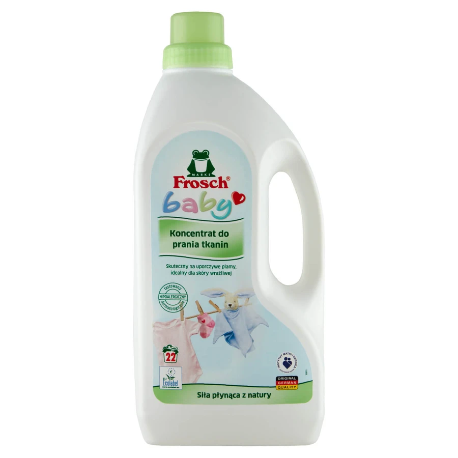 Set Frosch Baby, concentraat voor het wassen van babykleertjes, 1500 ml + concentraat voor het uitspoelen van babykleertjes, 750 ml