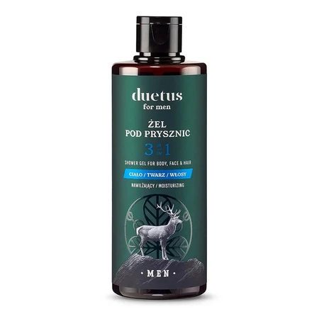 Duetus For Men, gel de ducha hidratante 3 en 1, 300 ml