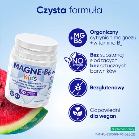 Magne-B6 Kids, vanaf 4 jaar, watermeloensmaak, 30 kauwtabletten