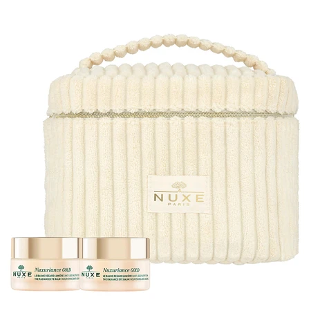 Nuxe Nuxuriance Gold set, baume illuminateur pour les yeux, peaux sèches, 2 x 15 ml + sac cosmétique gratuit