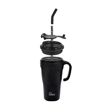 Majestic Sport, Jelly thermal mug with straw, black, 650 ml