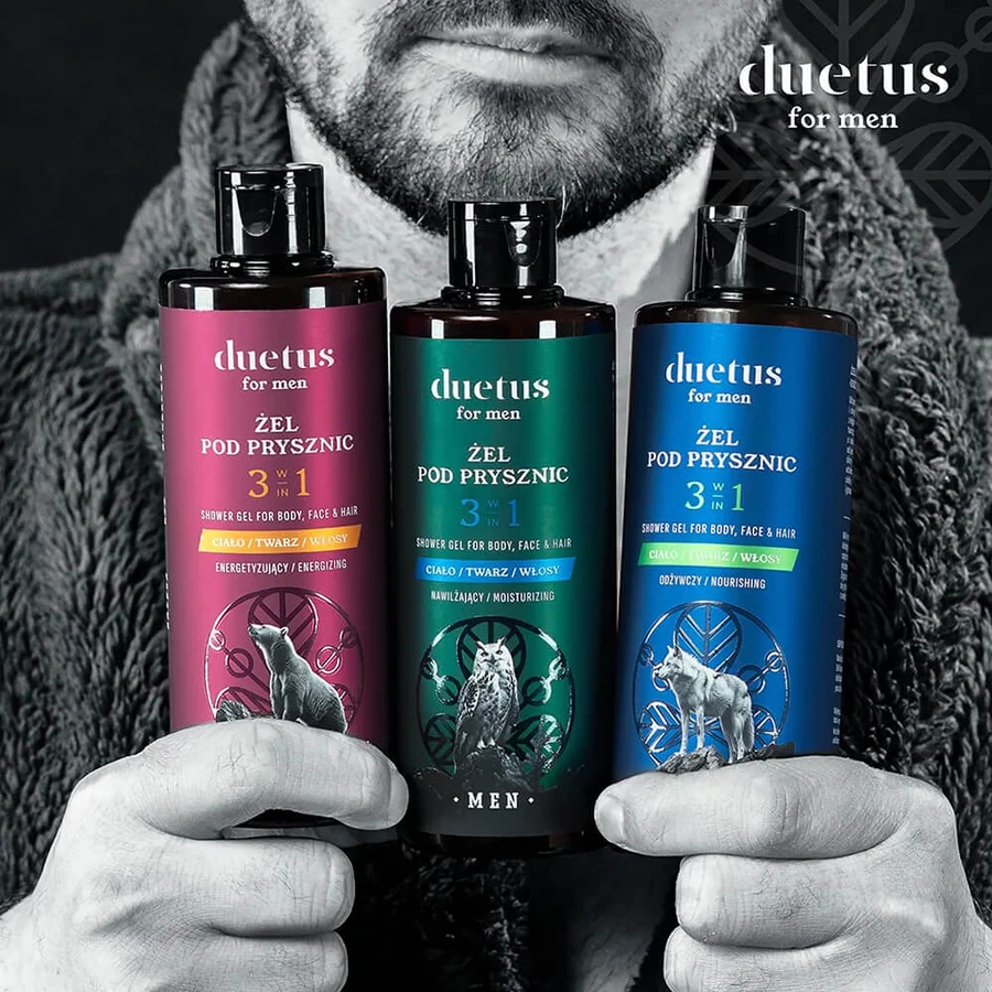 Duetus For Men, energieke douchegel 3in1, 300 ml