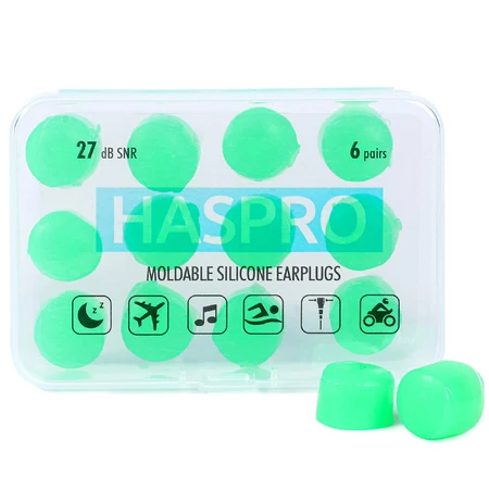 Haspro, dopuri de urechi turnate cu aloe vera, 12 bucăți