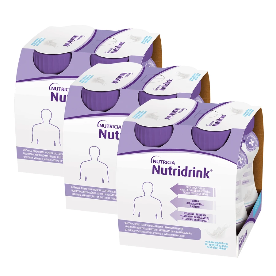 Zestaw Nutridrink, preparat odżywczy, smak neutralny, 12 x 125 ml: ceny i cechy