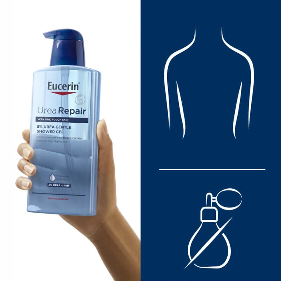 Eucerin Urearepair, żel do mycia ciała z 5% mocznikiem, 400 ml: ceny i cechy