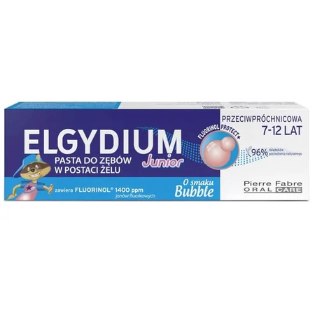 Elgydium Junior Bubble, pasta do zębów dla dzieci, 7-12 lat, 50 ml USZKODZONE OPAKOWANIE: ceny i cechy