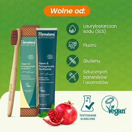 Himalaya Botanique, Zahnpasta, Neem und Granatapfel, 75 ml