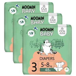 Moomin Baby, pañales, talla 3, 5-8 kg, 144 piezas