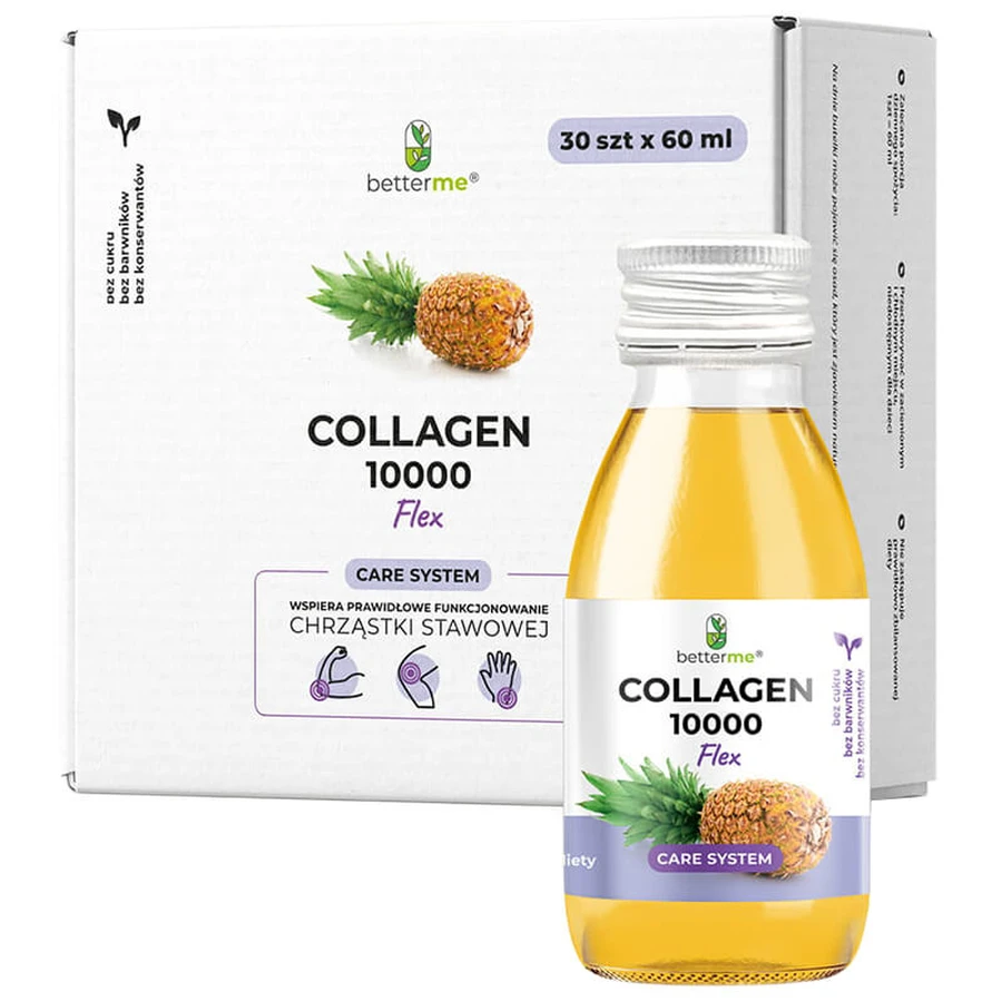BetterMe Collagen 10000 Flex, Shot, Ananas-Geschmack, 60 ml x 30 Stück