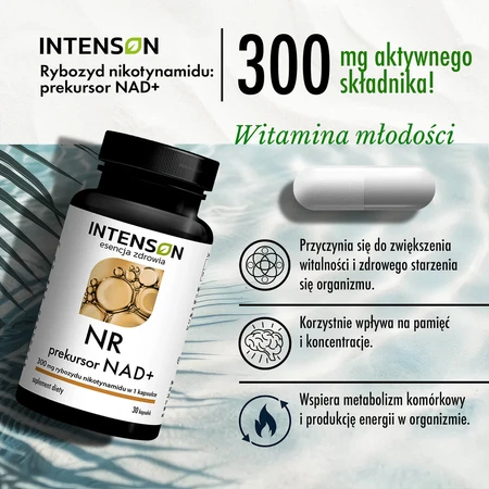 Intenson NR, cloruro de nicotinamida ribósido, 30 cápsulas